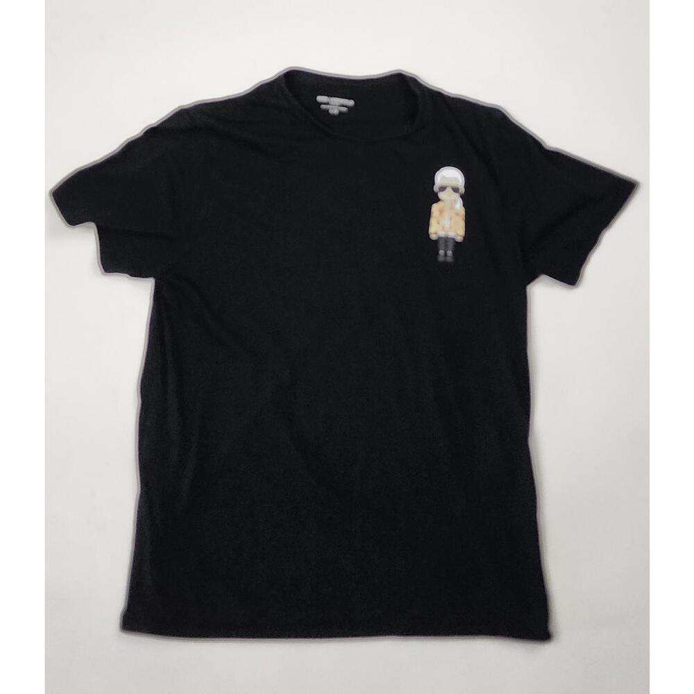Karl Lagerfeld Stylish Black Graphic Tee with Unique Design